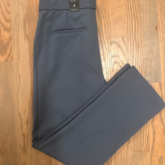 Amanda & Chelsea Women's Modern Fit Slate Blue Straight Leg Ankle Pants - Picture 3 of 8